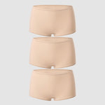Women's Soft Mid Waist Boy Shorts 3 Pack Beige (3pack)