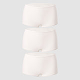 Women's Soft Mid Waist Boy Shorts 3 Pack Coconut White (3pack)