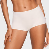 Women's Soft Mid Waist Boy Shorts 3 Pack Coconut White (3pack)