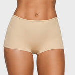 Women's Soft Mid Waist Boy Shorts 3 Pack Light Oatmeal (3pack)