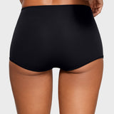 Women's Soft Mid Waist Boy Shorts 3 Pack Black 3pack