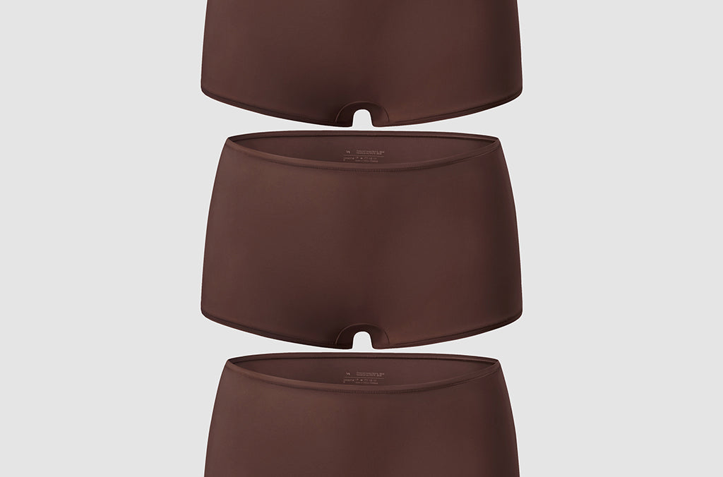 Women's Soft Mid Waist Boy Shorts 3 Pack Hazelnut (3pack)