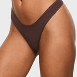 Women's V-shaped Low Rise Thongs 3 Pack Hazelnut (3pack)