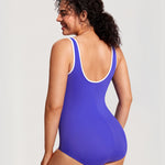 Women's Zipper One Piece Swimsuit Milky Way Purple