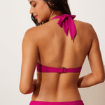 Women's Halter Push Up Bikini Top Granita Pink @model_info:ES2