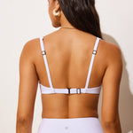 Women's Ribbed Scoop Neck Bikini Top White @model_info:ES2