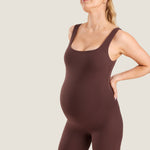 Women's Natrelax® Square Neck Maternity Romper Taupe