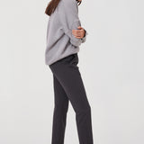 Women's Stretch Drawstring 7/8 Pants with Pockets 27'' Coffee Brown