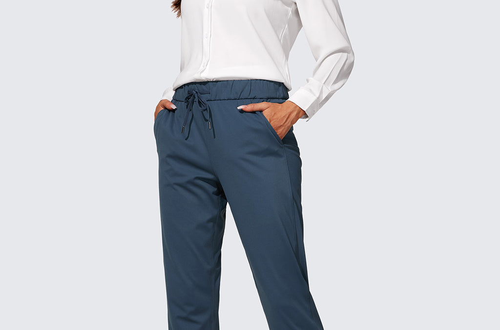 Women's Stretch Drawstring Jogger with Pockets 28'' Milky White