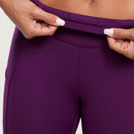 CRZ YOGA Women's Sleek Pocket Leggings 25” Plum Magenta