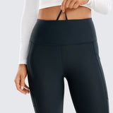 CRZ YOGA Women's Fleece Lined Leggings with Pockets 25'' Melanite