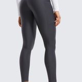 CRZ YOGA Women's Fleece Lined Leggings with Pockets 25'' Mysterious Grey