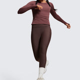 CRZ YOGA Women's Fleece Lined Leggings with Pockets 25'' Milky White