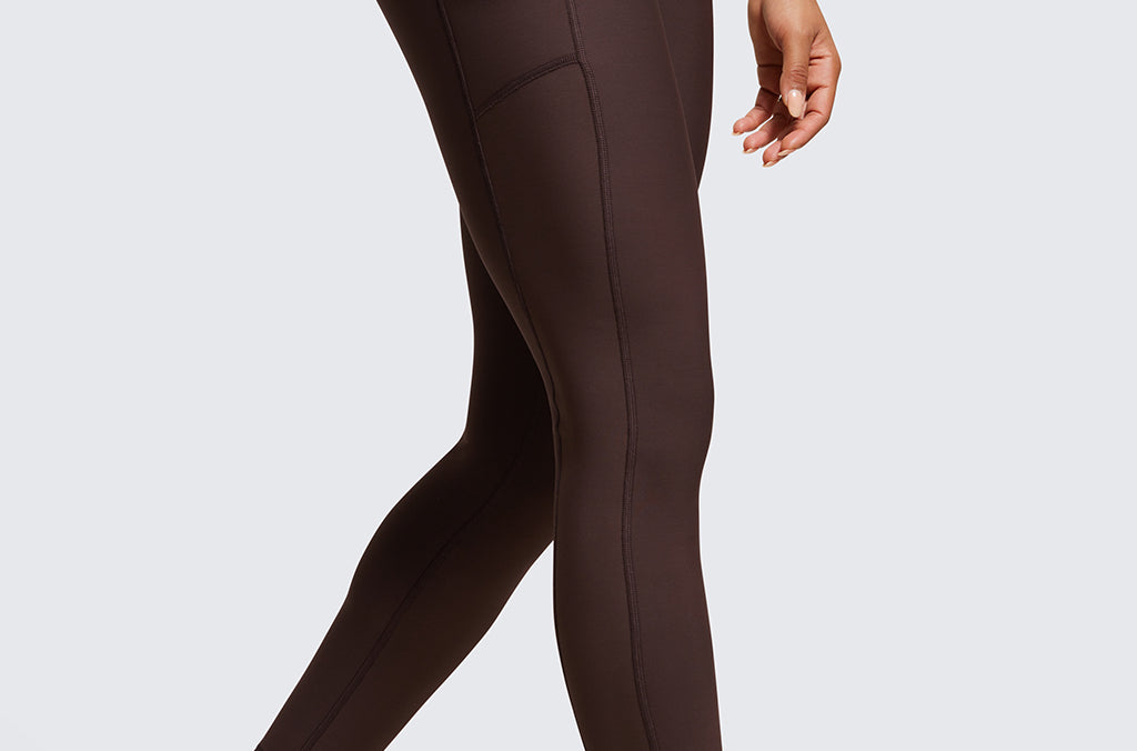CRZ YOGA Women's Fleece Lined Leggings with Pockets 25'' Milky White