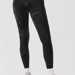 CRZ YOGA Women's Yoga Lounge High Rise Butterluxe Yoga Leggings 25'' Black Tie Dye Flowers