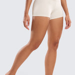 CRZ YOGA Women's Yoga High Rise Booty Butterluxe Biker Shorts 2.5'' Black Tie Dye Flowers
