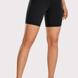 CRZ YOGA Women's Yoga High Rise Biker Shorts Butterluxe Shorts 6'' Dark Forest Green