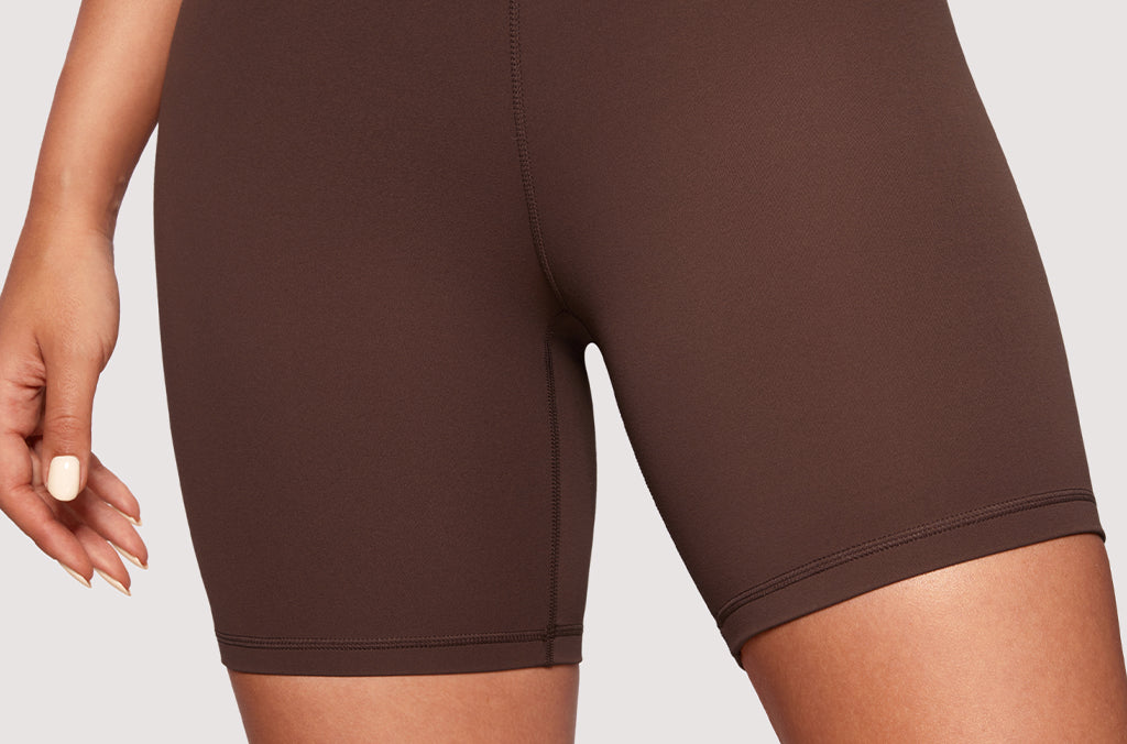 CRZ YOGA Women's Yoga High Rise Biker Shorts Butterluxe Shorts 6'' Dark Grey Camouflage 2