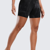 CRZ YOGA Women's Yoga Super High Waist Butterluxe Shorts 6'' Black