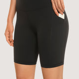 CRZ YOGA Women's Stretchy Pockets Shorts 8" Black