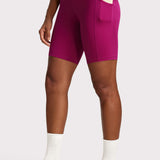CRZ YOGA Women's Stretchy Pockets Shorts 8" Black