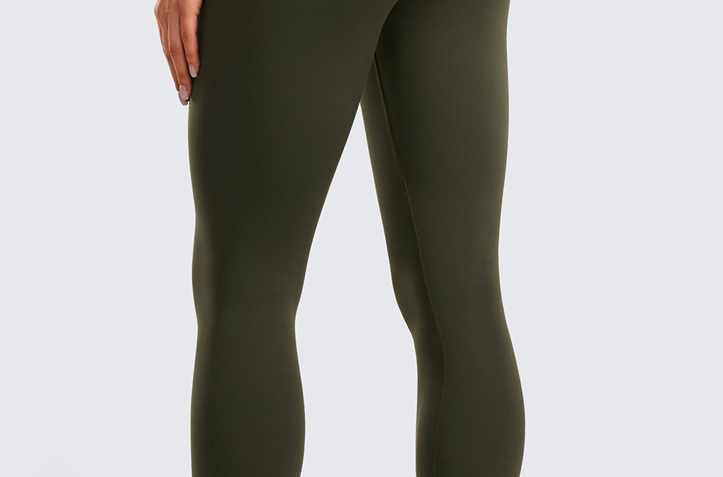 CRZ YOGA Women's High Rise Butterluxe Yoga Leggings 25'' V Cross Waist True Navy