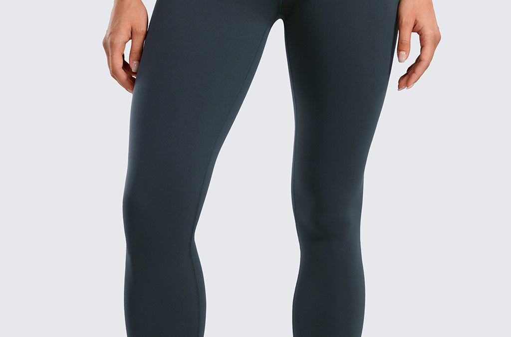 CRZ YOGA Women's High Rise Butterluxe Yoga Leggings 25'' V Cross Waist Hibiscus Purple