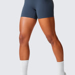 CRZ YOGA Women's Scrunch Butt Shorts 4" - No Front Seam Stelindigo