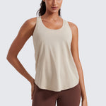 Women's Pima Cotton Racerback Tank Top Jade Grey