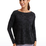 Women's Pima Cotton Boat Neck Long Sleeve Shirts Misty Merlot