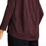 Women's Pima Cotton Boat Neck Long Sleeve Shirts Tie Dye Smoke Ink