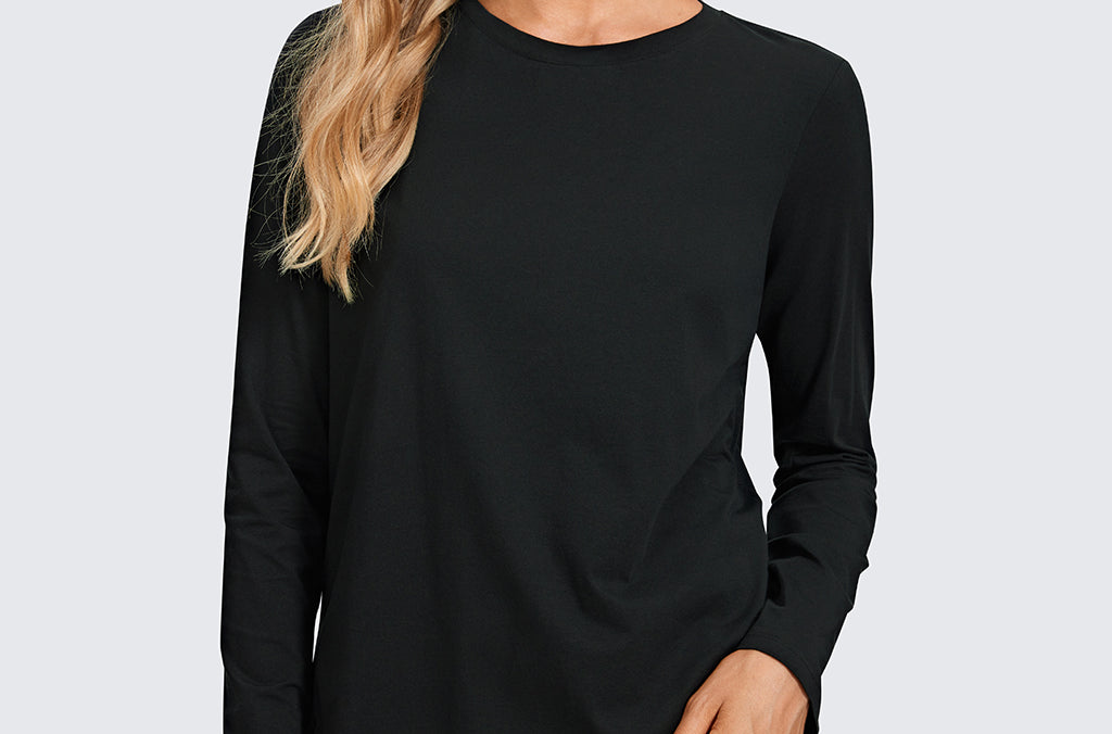 Women's Pima Cotton Long Sleeve Shirts Mortar color