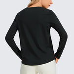 Women's Pima Cotton Long Sleeve Shirts Mortar color