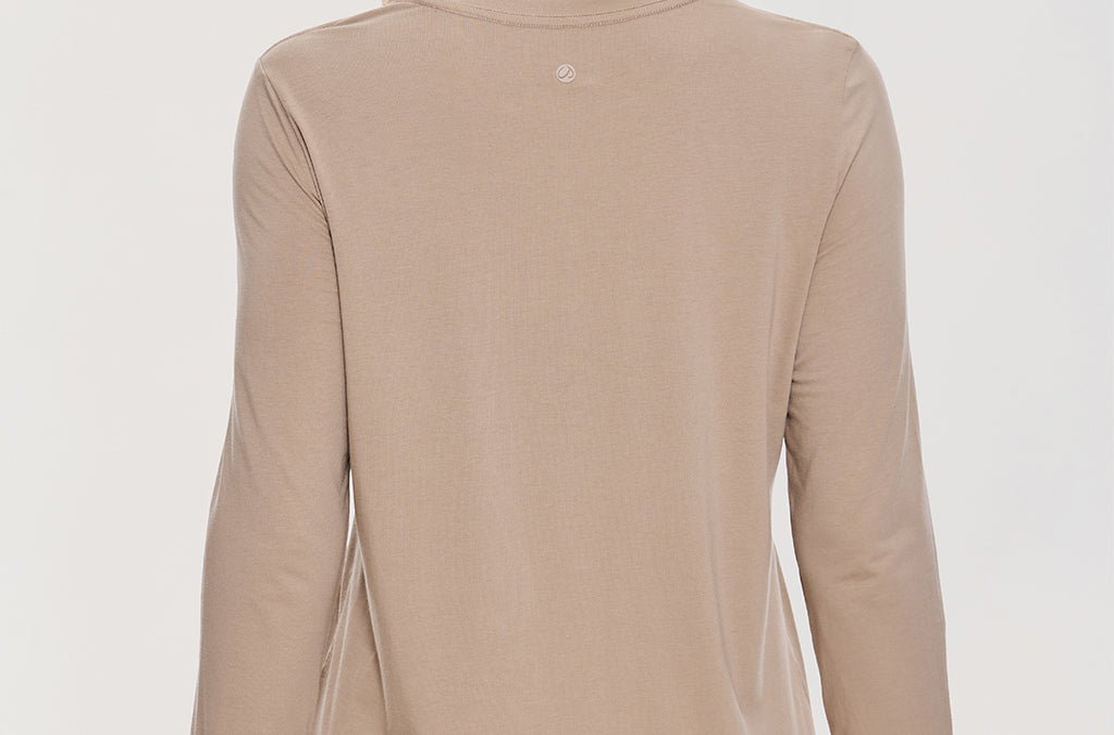 Women's Pima Cotton Long Sleeve Shirts Mortar color