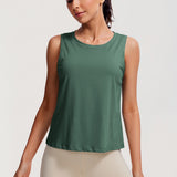 Women's Pima Cotton Cropped Tank Top Graphite Green