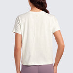 CRZ YOGA Women's Pima Cotton Crew Neck Short Sleeves Shirts Black