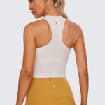 Women's Seamless Ribbed Cropped Tank Top Sparkle Blue