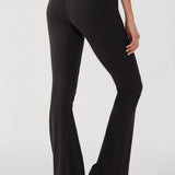 CRZ YOGA Women's V Cross Waist Flare Leggings 31'' Black