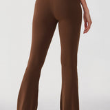 CRZ YOGA Women's V Cross Waist Flare Leggings 31'' Olive Green