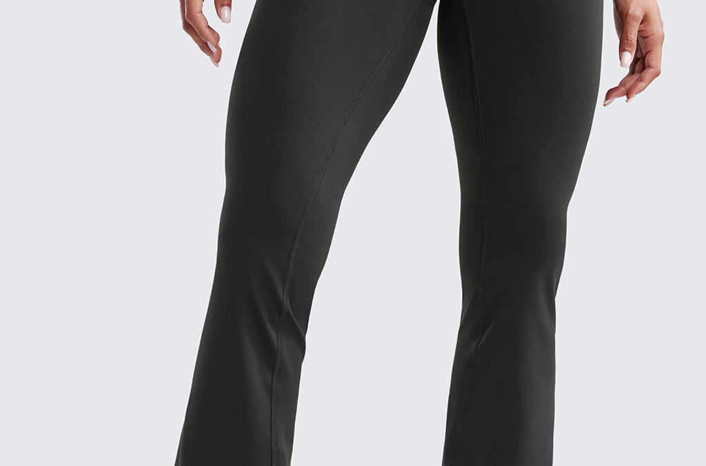 CRZ YOGA Women's High Waist Flare Leggings 30.5" Olive Green