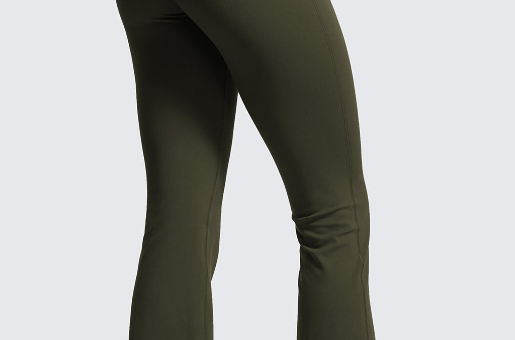 CRZ YOGA Women's High Waist Flare Leggings 30.5" Olive Green