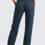 CRZ YOGA Women's Cotton Fleece Lined Sweatpants 28" Milky White
