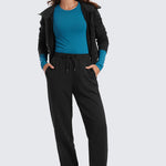CRZ YOGA Women's Cotton Fleece Joggers with Pockets 28" Ink Blue