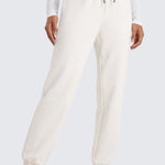 CRZ YOGA Women's Cotton Fleece Joggers with Pockets 28" Black