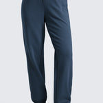 CRZ YOGA Women's Cotton Fleece Joggers with Pockets 28" Ink Blue