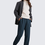 CRZ YOGA Women's Cotton Fleece Joggers with Pockets 28" Ink Blue