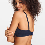SOULVOR wireless V-neck triangle Bralette Deep Ocean Blue