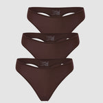 Women's Stretchy Low Rise Thongs 3 Pack Hazelnut (3pack)