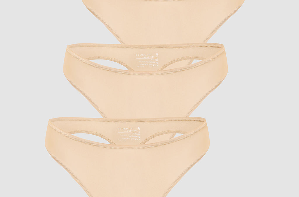 Women's Stretchy Low Rise Thongs 3 Pack Beige (3pack)