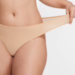 Women's Stretchy Low Rise Thongs 3 Pack Beige (3pack)